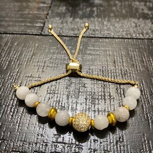 NWOT OSFM Gold Tone & Crystals Bolo Bracelet!